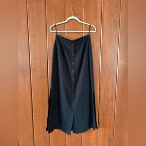 Vintage Elegant Black Button-Down maxi Skirt